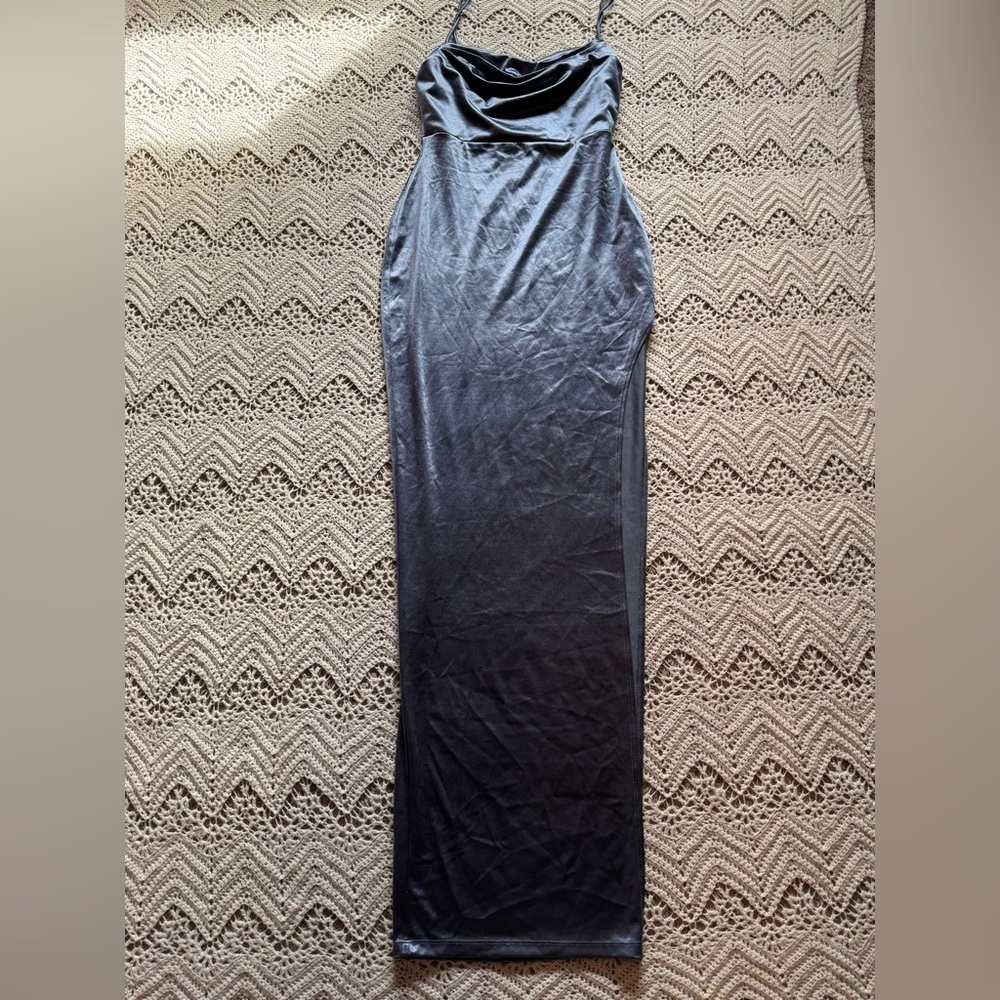 Windsor Prom Dress Lola High Slit Satin Dress Size Large Straps High Slit